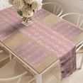 thumbnail image 2 of Ambesonne Neutral Color Table Runner & Placemats, Pastel Retro Floral, Placemat 4 pcs + Runner 16"x72", Pale Pink and Rose, 2 of 2