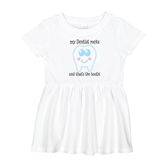 Inktastic Dentist Rocks Tooth Girls Baby Dress