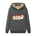thumbnail image 6 of Black*Friday Chaoheng Oversized Hoodies for Women Women's Thermal Flocked Christmas Print Hoodie,Brushed Fleece Lined Long Sleeve Pullover Womens Fall Clothes on Sale, 6 of 6