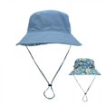 thumbnail image 1 of Sombrero de visera de algodón Sombrero de pescador de doble cara para padres e hijos Sombrero de ala grande transpirable de verano Sombrero de flor azul, 1 of 5