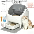 thumbnail image 2 of Large Smart Self-Cleaning Cat Litter Box, App-Controlled Automatic Cleaner with 3.43Gal Big Capacity, 2.4G Wifi Cat Litter Box with Odor Removal, 14-Day Hands Free Scoopless Care, Auto-Scoop, 2 of 17