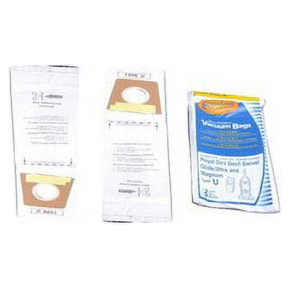 Dirt Devil Paper Bags Upright Royal U,3PK Micro Envirocare Replacement Part-157