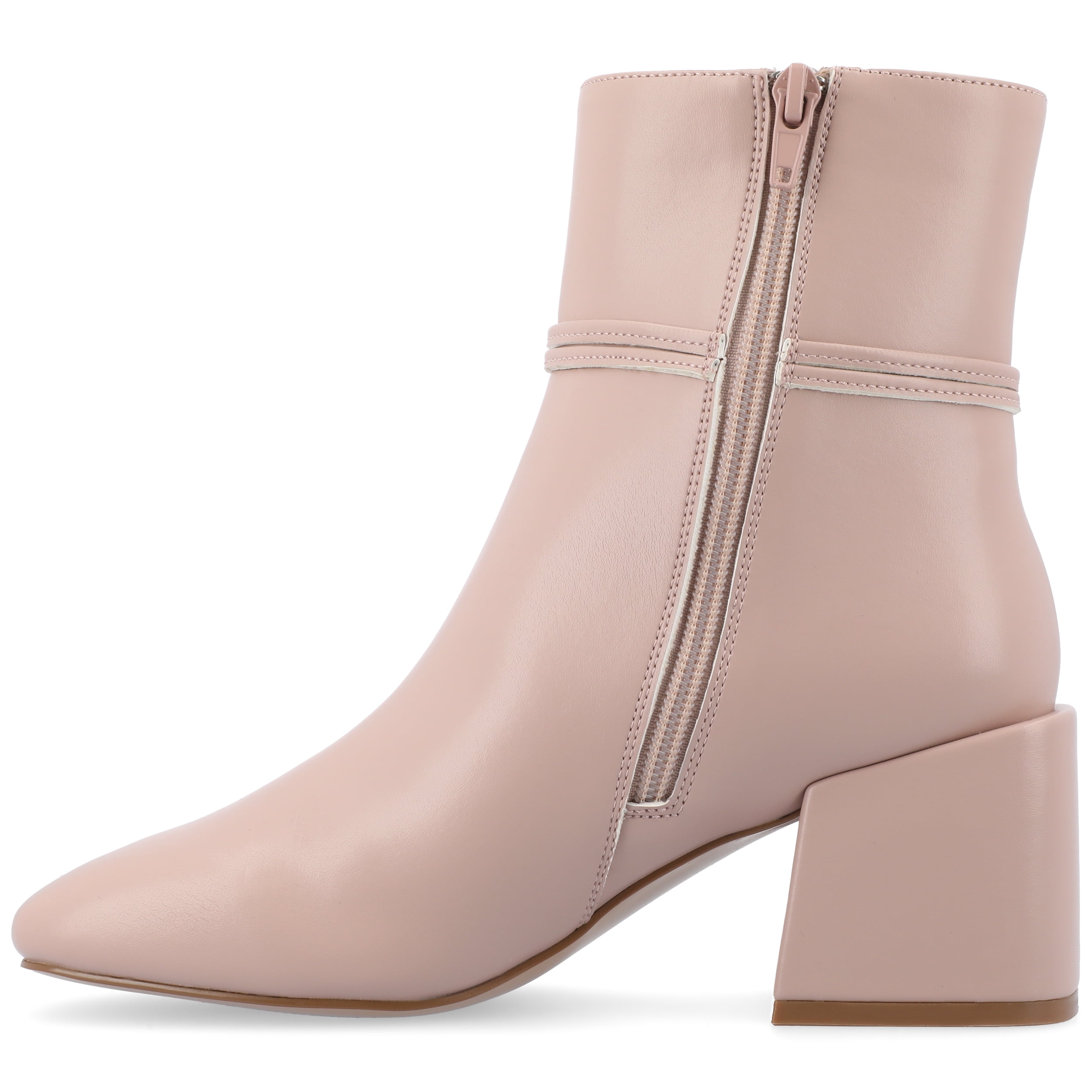Journee Womens Beverley Covered Block Heel Square Toe Booties, Widths Available