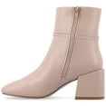 thumbnail image 3 of Journee Womens Beverley Covered Block Heel Square Toe Booties, Widths Available, 3 of 10