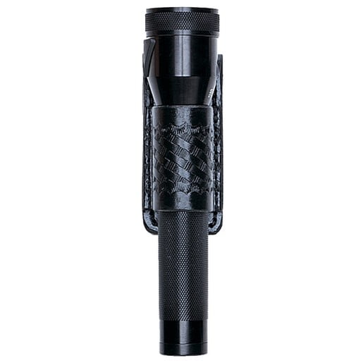 aker leather 554 flashlight holder, black, plain, fits streamlight