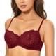 thumbnail image 2 of Sostén DOBREVA Balconette Push Up de Encaje Rojo Oscuro 36B, 2 of 7