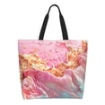 thumbnail image 1 of Disketp Abstract Pink Gold Splash Bolsa Tote Estampada para Mujer, Bolso de Hombro y de Mano para Compras y Viajes, 1 of 8