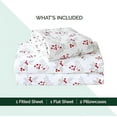 thumbnail image 4 of Elegant Comfort 4-Piece Flannel Sheet Set - Holiday Christmas Flannel Sheets, Warm and Cozy Anti-Pill Quality, Deep Pocket Fitted Sheet- Full, Holly Flower, 4 of 4