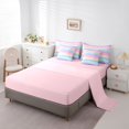 thumbnail image 4 of Manfei Watercolor Rainbow King Bedding, Dreamy Lines Abstract King Bed in a Bag, Blue Purple, Pink Reversible, 7 Pieces, 4 of 6