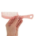 thumbnail image 3 of Unique Bargains 1 Pc Long Handle Hair Comb Pink Acetate Sheet, 3 of 5