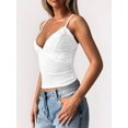 thumbnail image 6 of Camisole Tops for Women Tank Tops Y2K Spaghetti Strap Undershirts Slim Going Out Top White XL, 6 of 9