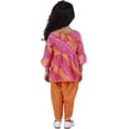 thumbnail image 2 of Ahhaaaa Cotton Jaipuri Print Frill Sleeves Frock Style Kurti with Dhoti Salwar for Baby Girls, 2 of 5
