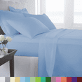 thumbnail image 1 of Woven Trends Hotel Luxury Bed Sheets Set - 1800 Series Supreme Collection, Extra Deep Pockets Full Sheets, Wrinkle Fade Stain Resistant, Softest Sheets (Full, Light Blue), 1 of 2