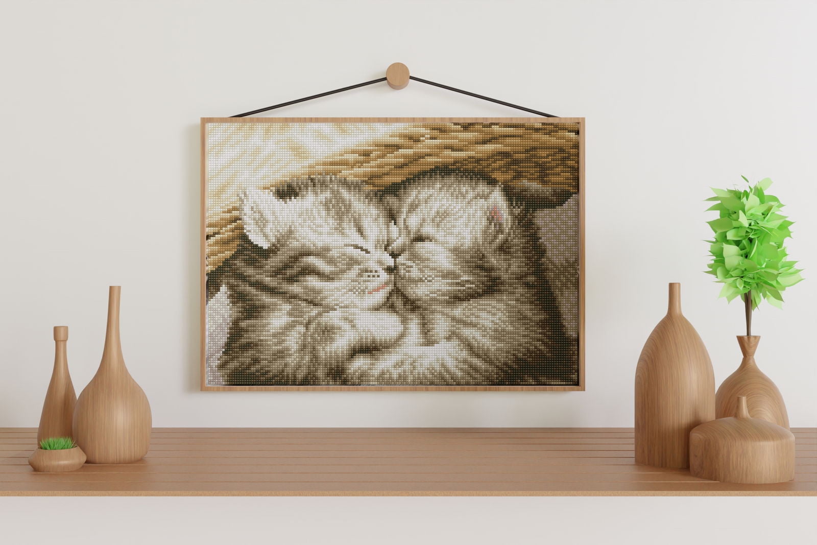 Diamond Dotz Little Darlings - Pre-Framed Kit Cat Diamond Painting Kits for Adults - Diamond Art Kits a Relaxing Creative Craft Kit with Dotz Gems 16.3"x11.6"