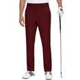 thumbnail image 2 of Mens Golf Dress Pants Quick Dry Straight Leg Trousers Slim Fit Casual Work Bottoms Red 2XL, 2 of 8
