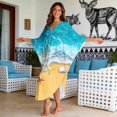 thumbnail image 3 of Xixirimido Starfish Shell Sea Beach Print Women Kaftan Dresses Plus Size Swimsuit Coverup Batwing Sleeve Summer Bathing Suit Caftan Loungewear Beach Cover Up, 3 of 7