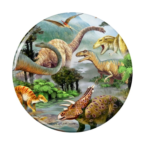 Dinosaur Jurassic Dinoscape Kitchen Refrigerator Locker Button Magnet