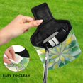 thumbnail image 4 of Haosy Yellow Green Floral Stained Glass Golf Mallet Putter Cover Strong Magnetic Leather Golf Club Headcover Closure, 4 of 7