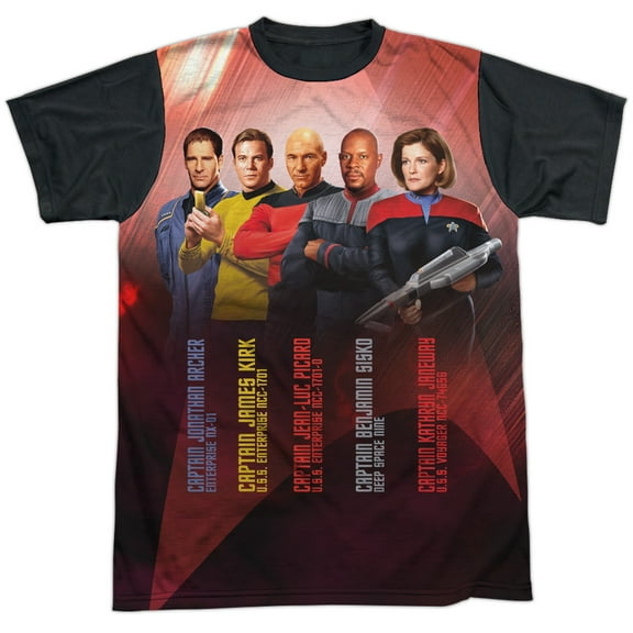 Star Trek Captains Unisex Adult Halloween Costume Sublimated T Shirt