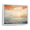 thumbnail image 2 of Designart "Horizon Of Beige And Gold Beach Sunset" Coastal Sunset Floater Framed Wall Art Living Room, 2 of 5