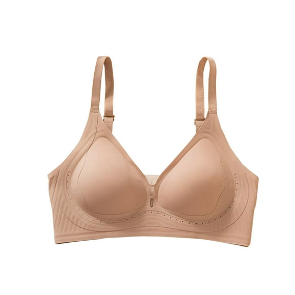 MGDXOX Full Coverage Bras for Women No Underwire Seamless Bras Everyday Comfortable Bralettes Push Up Underwear T Shirt Bras Khaki M
