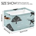 thumbnail image 4 of Deers Trees Snowflakes Square Storage Bins with Handles Collapsible Containing Box 1 Pack, 4 of 9