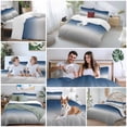 thumbnail image 5 of 3 Piece Navy Blue Gray Ombre Duvet Cover Set Queen Size, Microfiber Comforter/Quilt Cover with Corner Ties and 2 Pillowcases, Modern Gradient Abstract Art All Season Soft Bedding with Zipper Closure, 5 of 8
