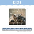 thumbnail image 2 of 10 Inch Wall Clock Battery Operated Square Clock for Office, Kitchen, Outdoor, Living Room,Gray Cats with Eyes Elegant, 2 of 4