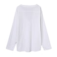 thumbnail image 4 of Camisas Hombre Manga Corta Camisa de hombre con cuello en V, camiseta informal de color sólido, camisa de algodón y lino para hombre, manga larga (White, XL), 4 of 7