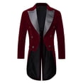 thumbnail image 2 of Kctiaxy Suit Jacket for Men Long Sleeve Turn-down Collar Suit Tailcoat Blazers Causal Black Elegant Ve Lvet Button Down Fashion Banquet Nightclub Performance Suit Coat, 2 of 4