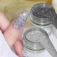 thumbnail image 2 of NFSZF-Polvo de diamante brillante para uñas, polvo de inmersión holográfico para decoración de uñas, brillo reflectante de plata láser, lentejuelas brillantes, 1 caja, 2 of 4