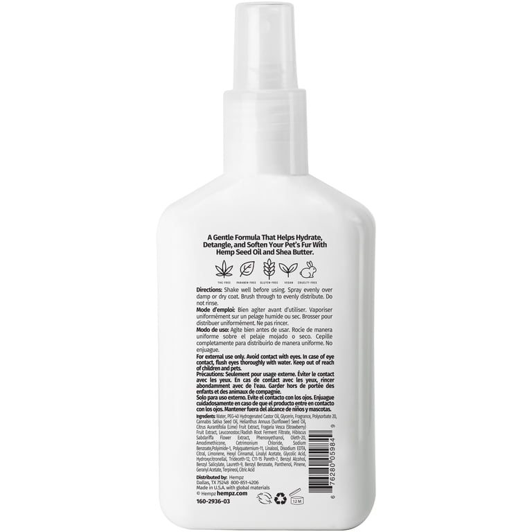 Hempz Detangling Dog Cologne Spray, Strawberry Limeade & Hibiscus