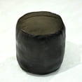 thumbnail image 5 of Round Shaped Goat Leather Handmade Eco-Friendly Chocolate Brown Pouf - Round Shape Pouf, 16" x 16" x 16", Plain Solid Pouf, Goat Leather Pouf, Recycled Foam with Fibre Fill Stuffed Pouf, Seating Pouf, 5 of 9