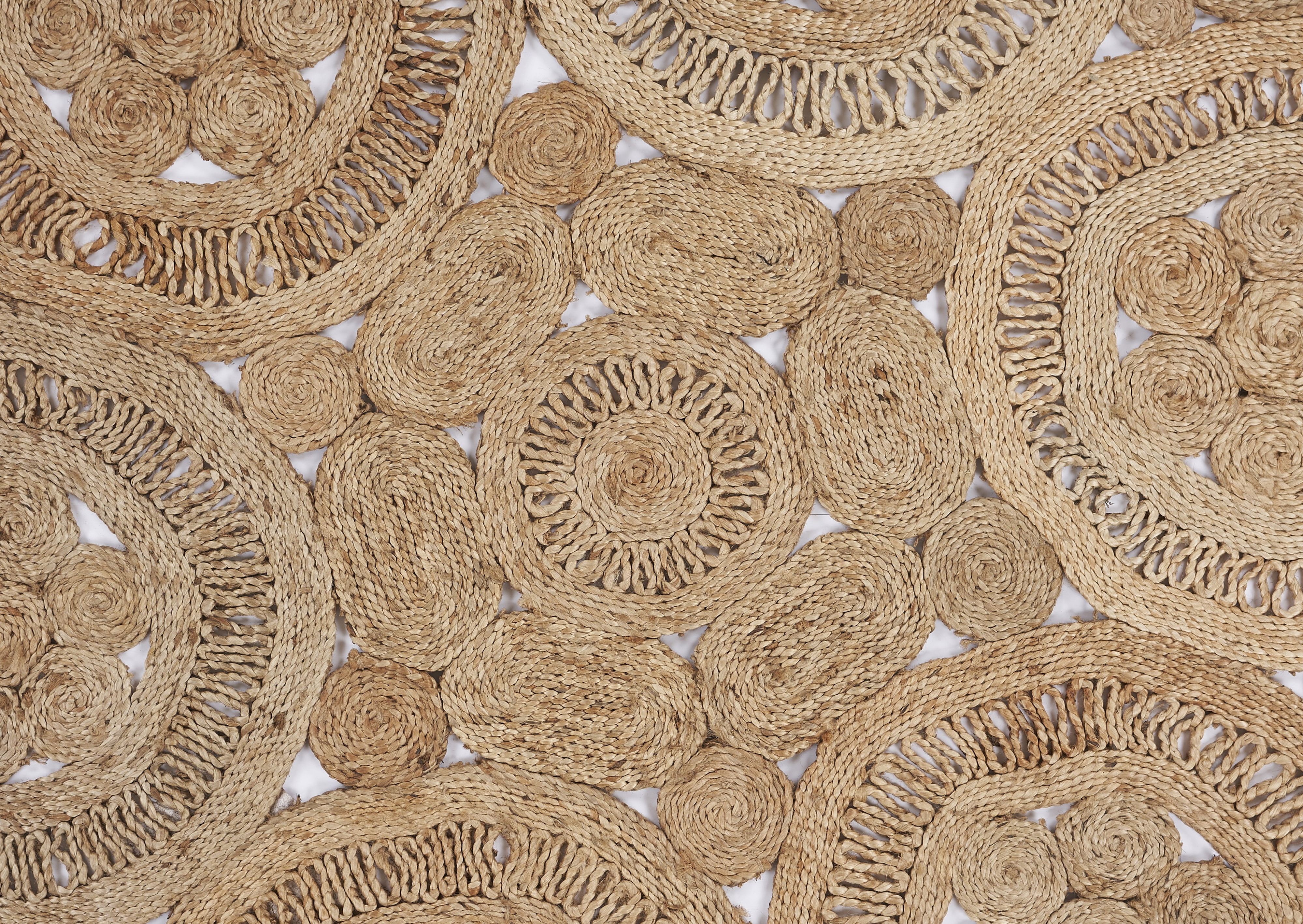 Harlow Hill Cora 8' Round Brown/Natural Solid Hand Braided Reversible Jute Indoor Area Rug