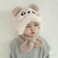 thumbnail image 7 of Sunvit-Panties 2-in-1 Kidss & Kids 1-6 Years Unisex Beige Plush Warm Winter Hat with Scarf, Cute Panda Design with Ear Flaps, Nylon Spandex Cold Weather Accessory,Size 1 T, 7 of 7