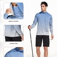 thumbnail image 6 of hotojiny Men's Hooded Sun Shirts with Mask Summer Fashion Fishing Shirts for Men Gradient Long Sleeve UPF 50 Hiking Light Jacket, 6 of 7