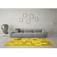thumbnail image 3 of Ahgly Company Indoor Round Patchwork Yellow Transitional Area Rugs, 3' Round, 3 of 4