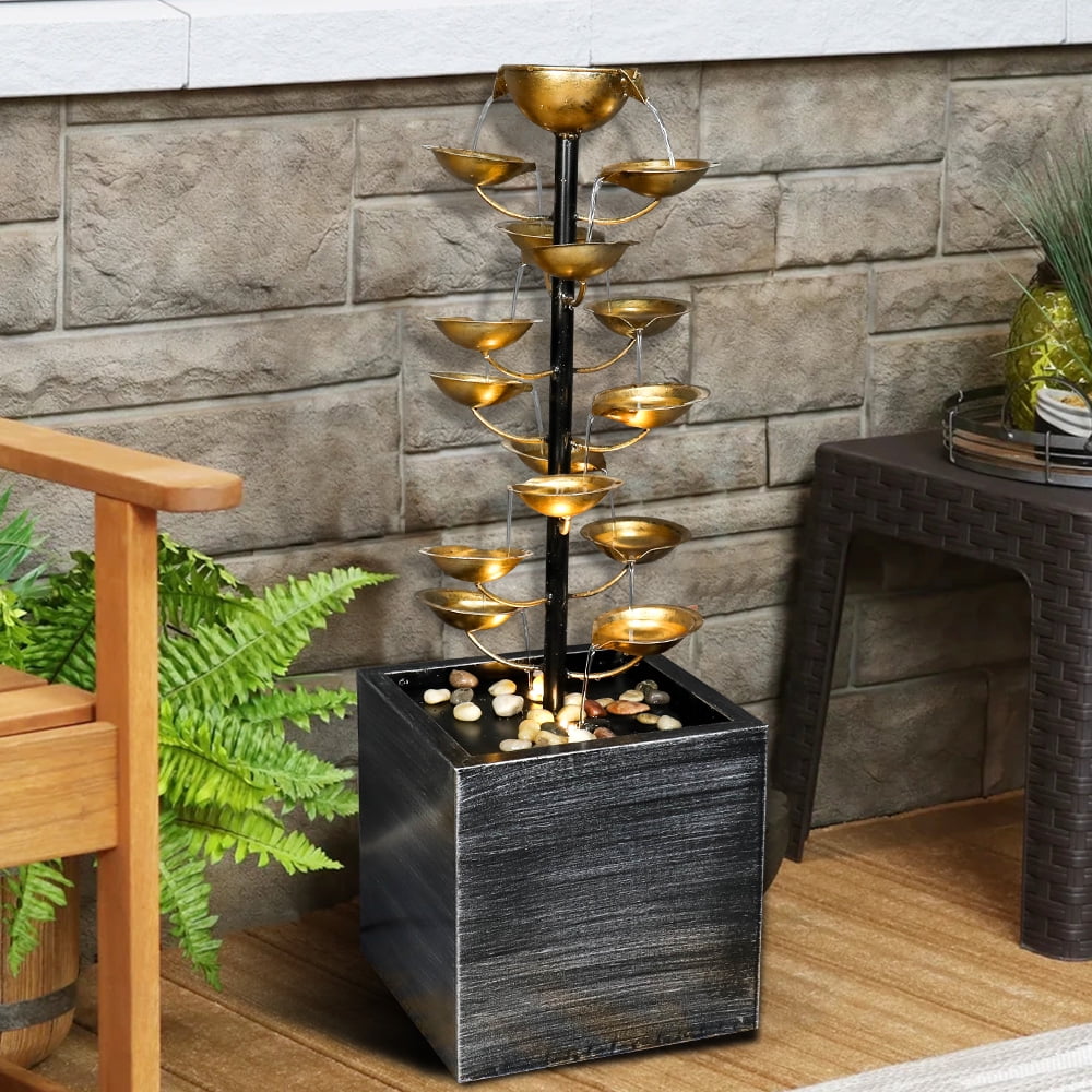Metal Water Fountain FloorStanding Water Fountain for Indoor/Outdoor