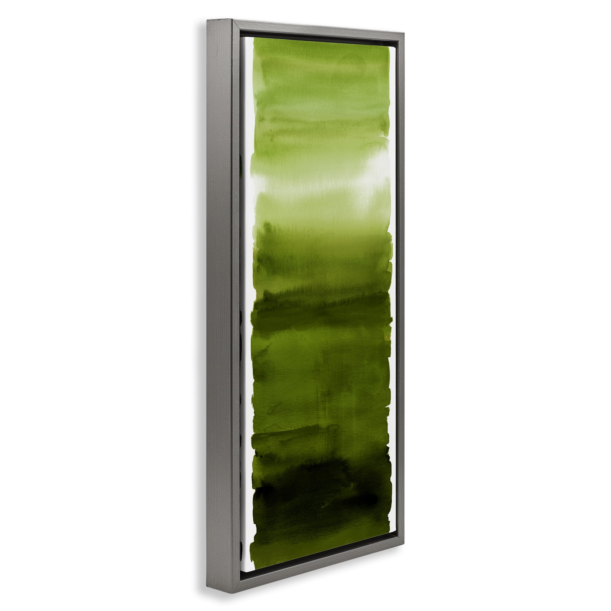 Stupell Industries Green Blend Gradient Gray Framed Floater Canvas Wall Art, design by Allie Corbin