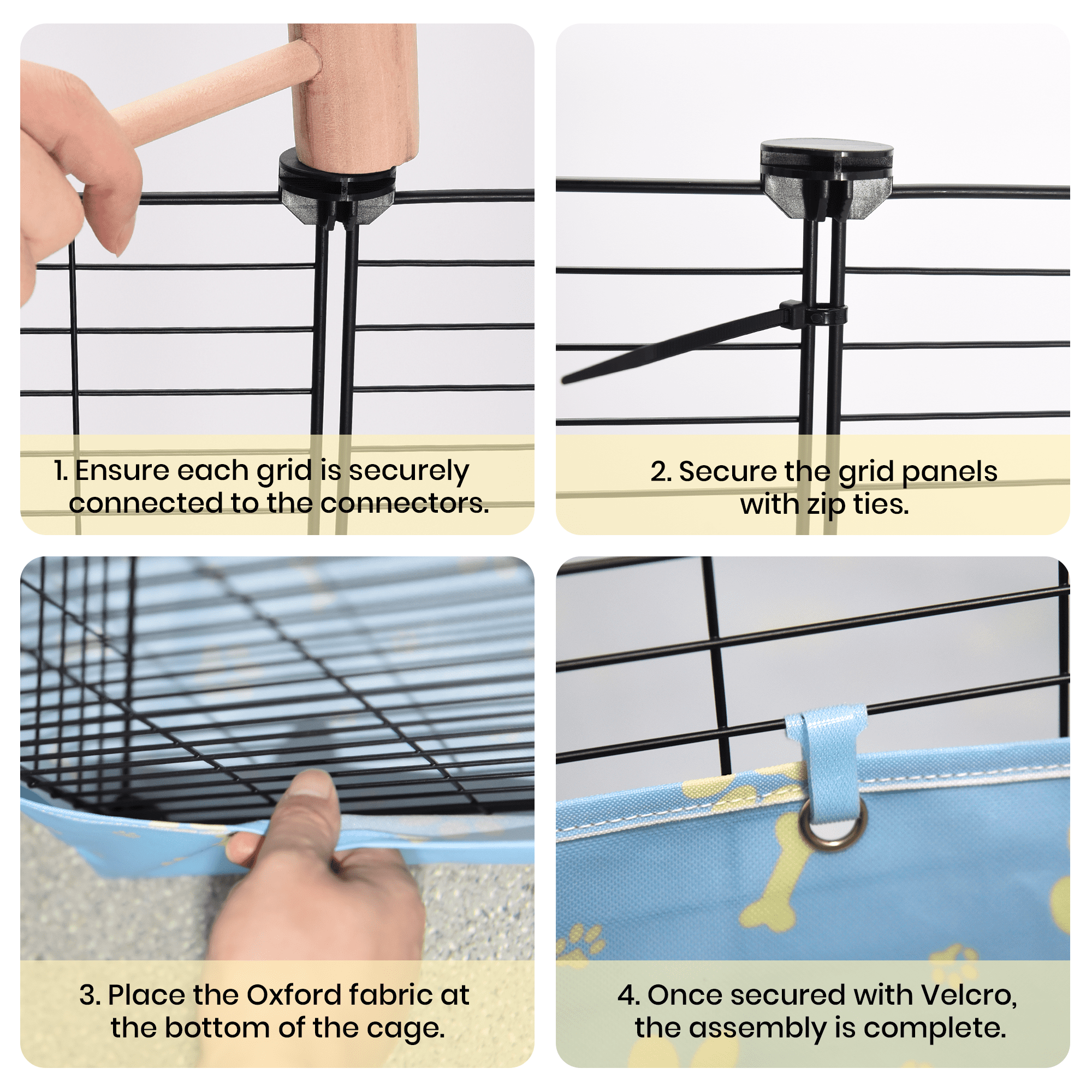 Luxmo Guinea Pig Cage, Indoor C&C Rabbit Kitten Small Animal Cage with Waterproof Liner, Loft and Partition for Rabbit, Chinchilla and Hamster, Habitat Fence Playpen with 25PCS Pannels