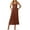 Coffee, variant on Women's Summer Spaghetti Straps V Neck Cutout Smocked High Waist Cropped Wide Leg Jumpsuits Rompers with Pockets