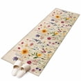 thumbnail image 2 of 2'x6' Rug Runners for Hallways Kitchen, Botanical Floral Non Slip Entryway Beside Floor Carpet Runner, Retro Purple Pink Yellow Wildflowers Washable Laundry Room Bedroom Throw Rugs Mat for Family Pet, 2 of 8
