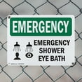 thumbnail image 5 of (2 Pack) Shower Eye Bath OSHA Emergency Sign 18 Inch X 12 Inch Indoor / Outdoor Rust-Free Aluminum Metal Signs for Workplace, Workshop, and Construction Site, Made in the USA, 5 of 8