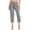 Gray, variant on Plebaso Women's Casual Capri Pants Summer Drawstring Capris Plain Lightweight Pocket Cropped Trousers
