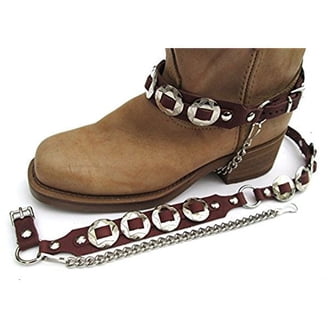 Western Boot Leather Harness Strap Chains Ladies with Heart  display picture 2