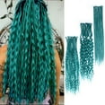 thumbnail image 1 of Lounoke 24 Inch 30 Strands SE Dreadlock Extensions Sets?3 In 1 Mixed Synthetic Dreads Extensions, Castleton Green Straight&Curly&Boho Handmade Dreads Hippie Style Dreadlocks for Wo, 1 of 8
