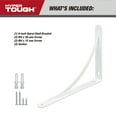 thumbnail image 4 of Hyper Tough 9" X 6.5" Curved Shelf Bracket, White, 4 of 10
