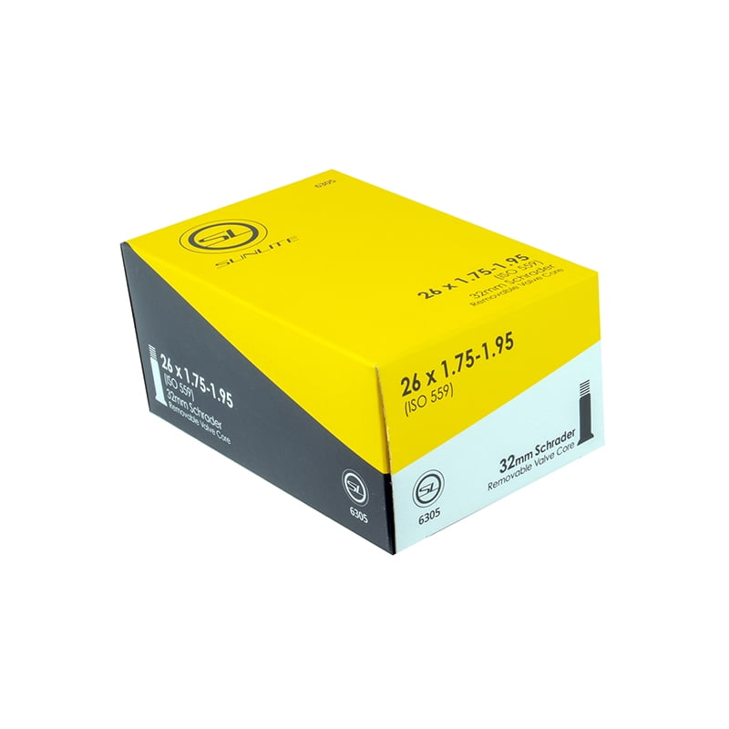 Sunlite Bicycle Inner Tube 26x1.75-1.95/" Schrader Valve Mountain Hybrid 26/" Bike