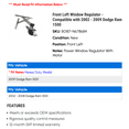 thumbnail image 2 of Front Left Window Regulator - Compatible with 2002 - 2009 Dodge Ram 1500 2003 2004 2005 2006 2007 2008, 2 of 2