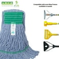thumbnail image 4 of ABCO Products Green Seal Certified Small Blue Threaded Looped End Wipe Band Mop Head - 2 Pack, 4 of 8